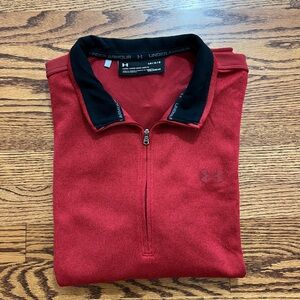 Under Armour Men’s Red Zip-Up Sweater with Black Contrast Collar